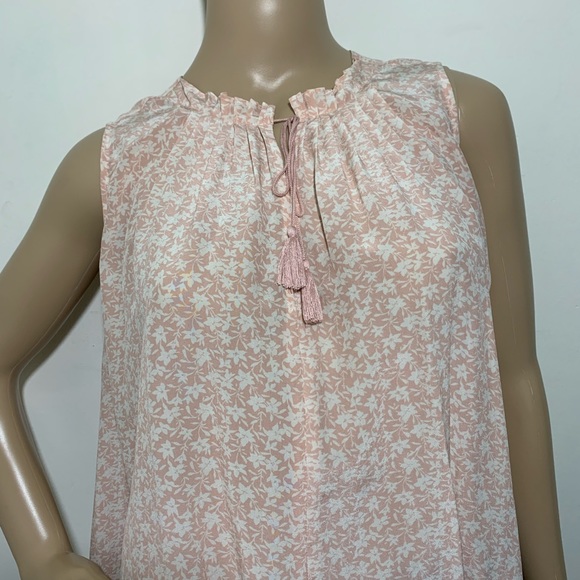 Madewell NWT Pink Silk Bellshift Print Tank Top XS - Picture 3 of 6
